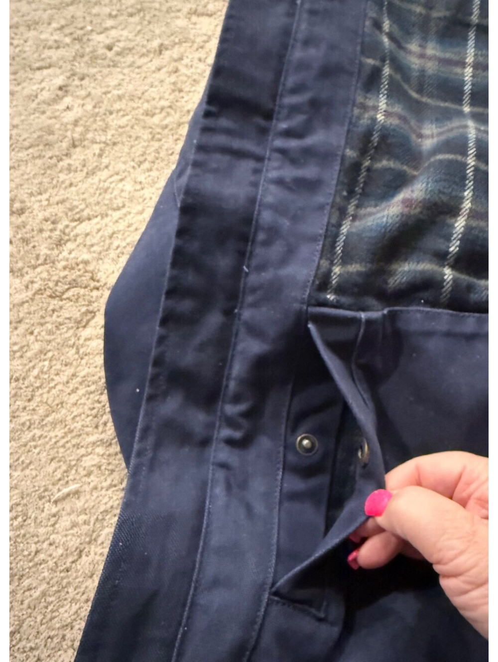 Dri Duck Heavy Canvas Work Jacket Flannel Lined Navy Carhartt Detroit Style 2XL - Picture 6 of 10